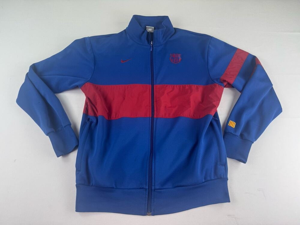 Vintage Nike FC Barcelona Track Jacket Large Blue Red Full Zip